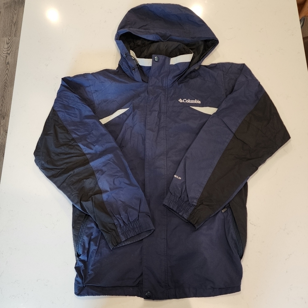 Columbia Sportswear Interchange Zip Hooded Jacket Coat Navy Blue Men's Medium M